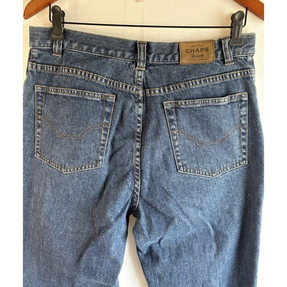 Vintage Chaps Women’s Denim Sz 8 Beaded Pockets Medium-Wash High Rise Mom Jeans - Picture 3 of 13